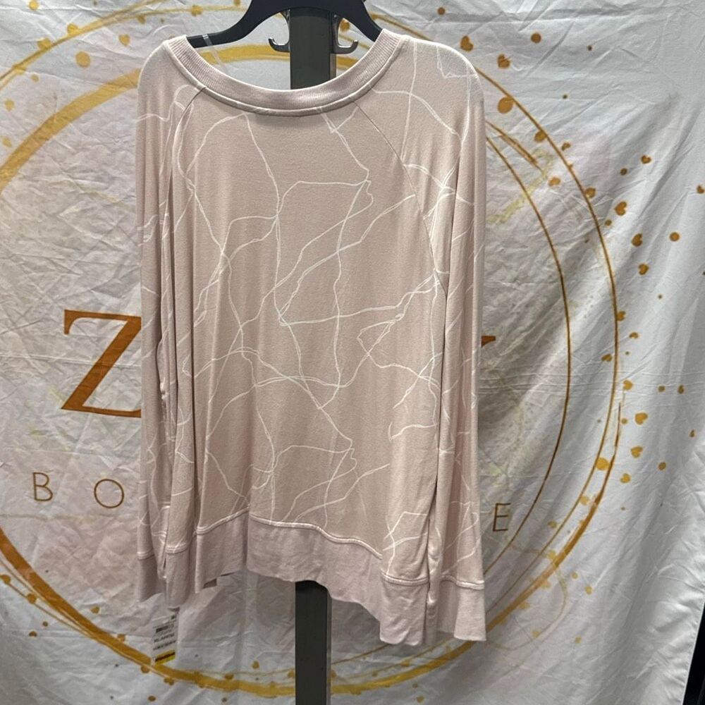 Alfani Women's Printed Long-Sleeve Top, Created for Macy's - Tulip White Line Si - Picture 3 of 4